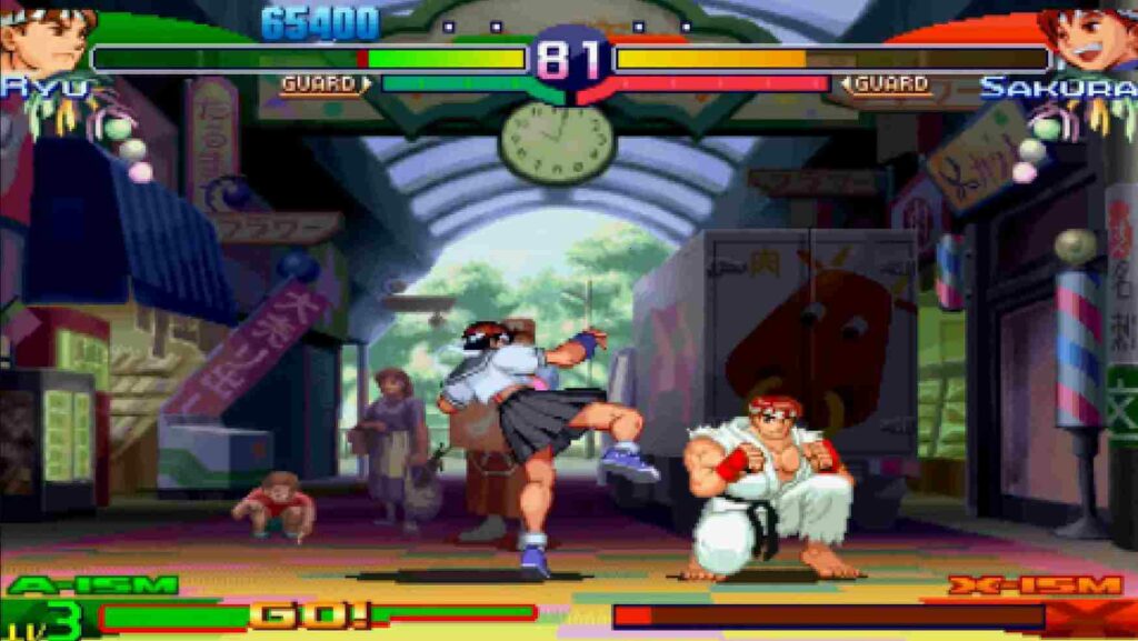 Both are fighting by using kick and punch.